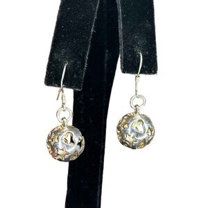 Chic Two-Tone Star Drop Earrings